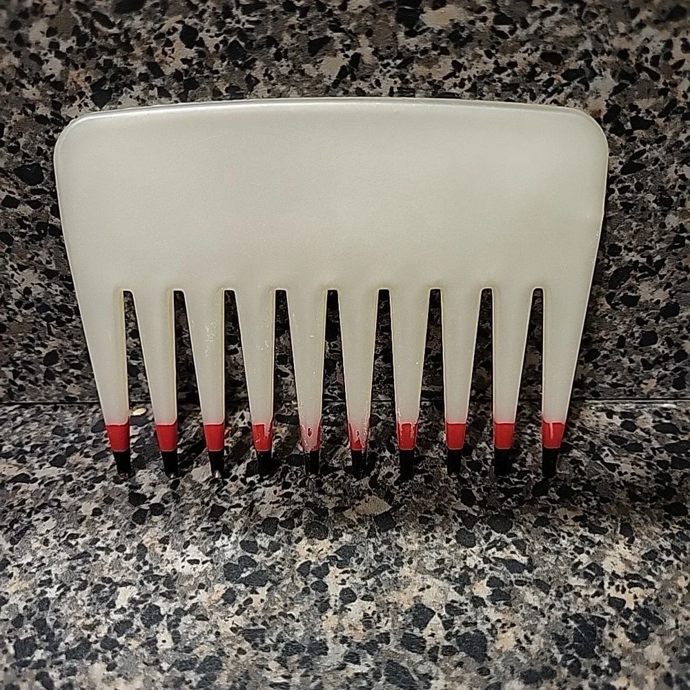 VINTAGE 80's/90's Mebco Pearl Purse‎ Comb Double Dip Pink & Black